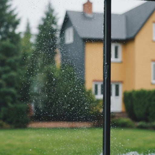 Energy-efficient home with weather-sealed window.