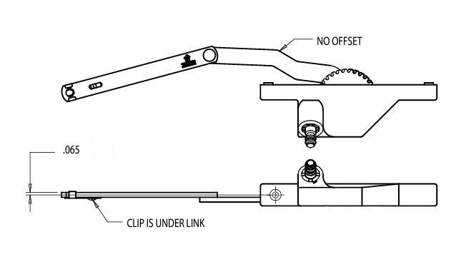 WRS Truth Left Hand, Rear Mount, White Dyad Operator - No Offset, Link Down