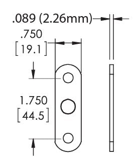 WRS Truth Hardware Shim Bracket for Support Arms & Hinges - .089" Thick