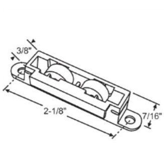 WRS 2-1/8" Sliding Window Roller - 2 Wheels