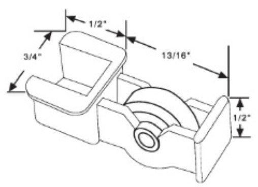 WRS Sliding Window Roller - 17/32" Diameter Wheel