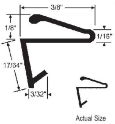 WRS White Snap-In Glazing/Leaf Seal - 8 Ft Stick