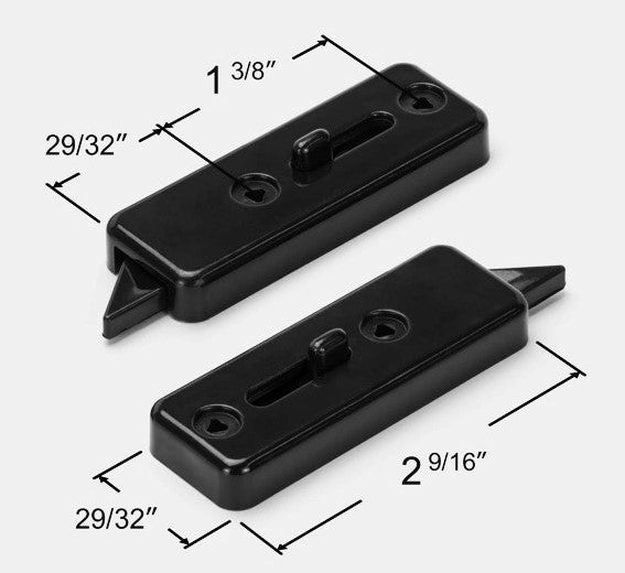 WRS 2-9/16" Left & Right Hand Tilt Latch Set - Black