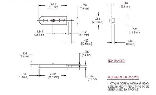 WRS 3-1/2" Square Nose Tilt Latch - White