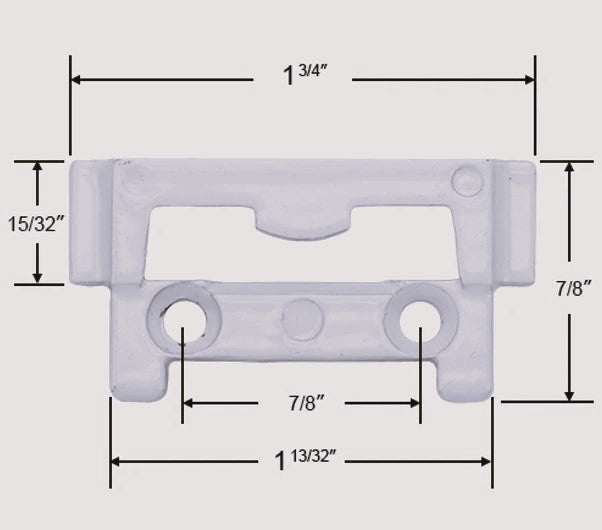 WRS 7/8" Face Mounted Keeper - White