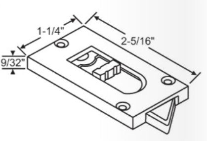 WRS 2-5/16" White Tilt Latch - Reversible