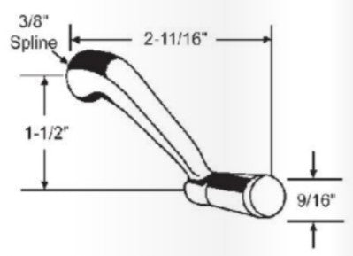 WRS Brown Operator Handle - 3/8" Spline