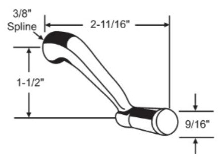 WRS White Operator Handle - 3/8" Spline