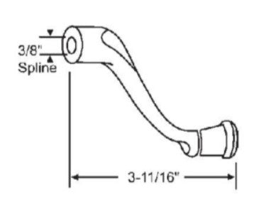 WRS Brown Awning Operator Crank Handle - 3/8" Spline