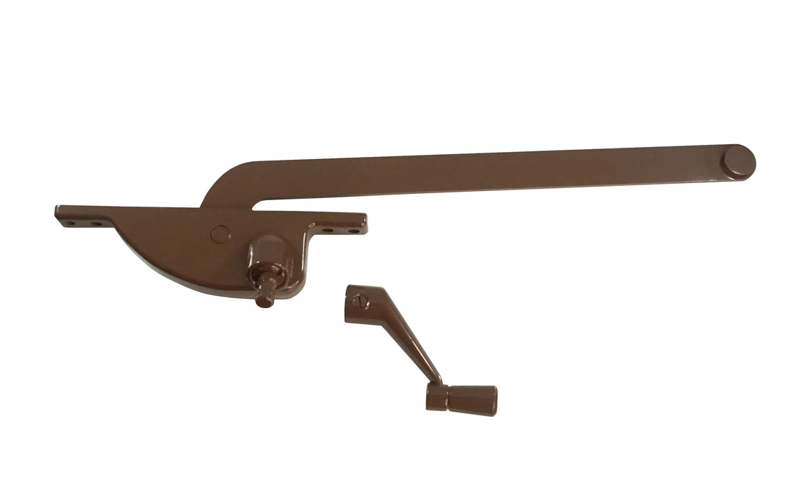 WRS Left Hand Face Mounted 9" Single Arm Operator and Handle Set - Faux Bronze/Brown