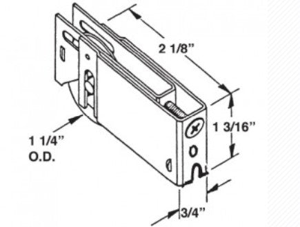 WRS Nu-Air Steel Patio Door Roller - 1-1/4" Wheel