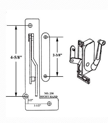 WRS Tucker 4-5/8" Right Hand Awning Window Operator and Handle Set - Silver