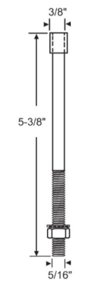 WRS Bi-Fold Closet Door Bottom Pivot Rod - 5-3/8"