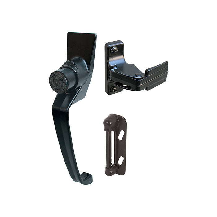 WRS Push Button Storm Door Latch Assembly - Black