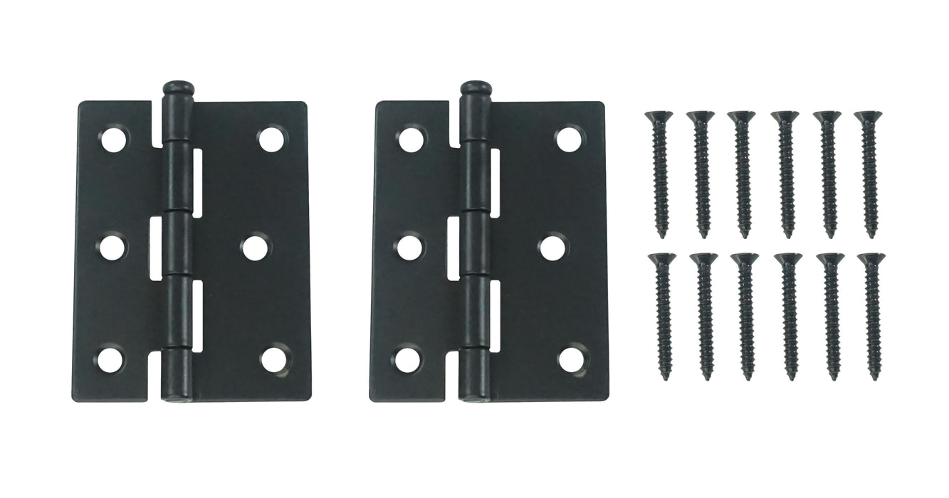 WRS 3" Black Steel Screen Door Hinge - 2 Pack