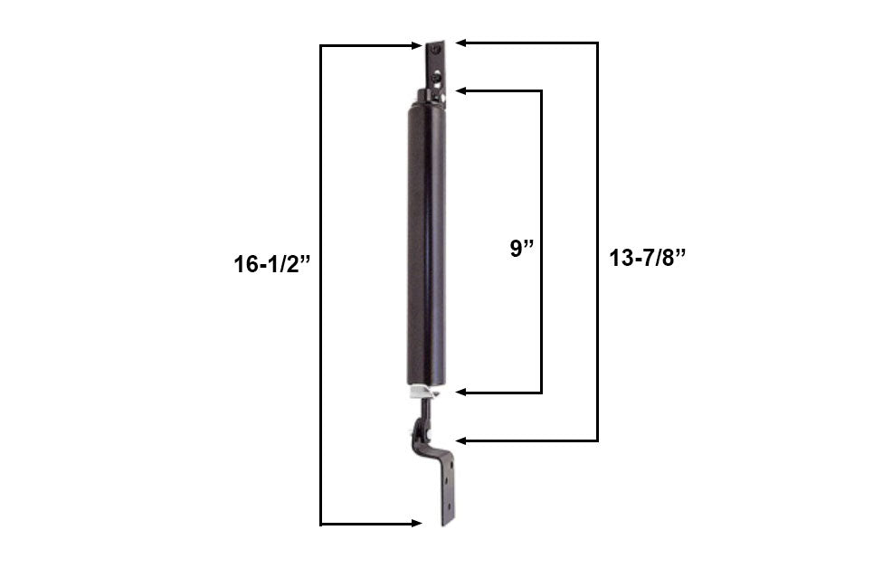 WRS 9" Pneumatic Screen Door Closer - Black