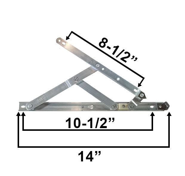 WRS Truth Hardware 14" Aluminum 4-Bar Hinge with Stop