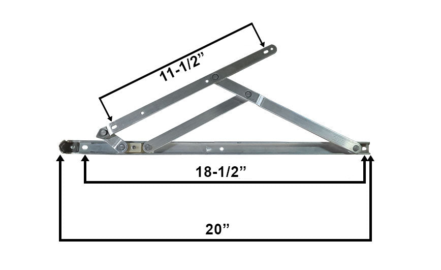 WRS Truth Hardware 20" Aluminum 4-Bar Hinge with Stop