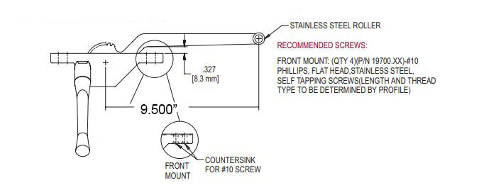 WRS Truth Hardware Left Hand Single Arm Operator, 9-1/2" Front Mount - Bronze