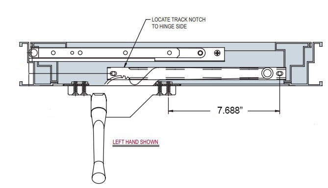 WRS Truth Hardware Left Hand Single Arm Operator, 9-1/2" Front Mount - Bronze