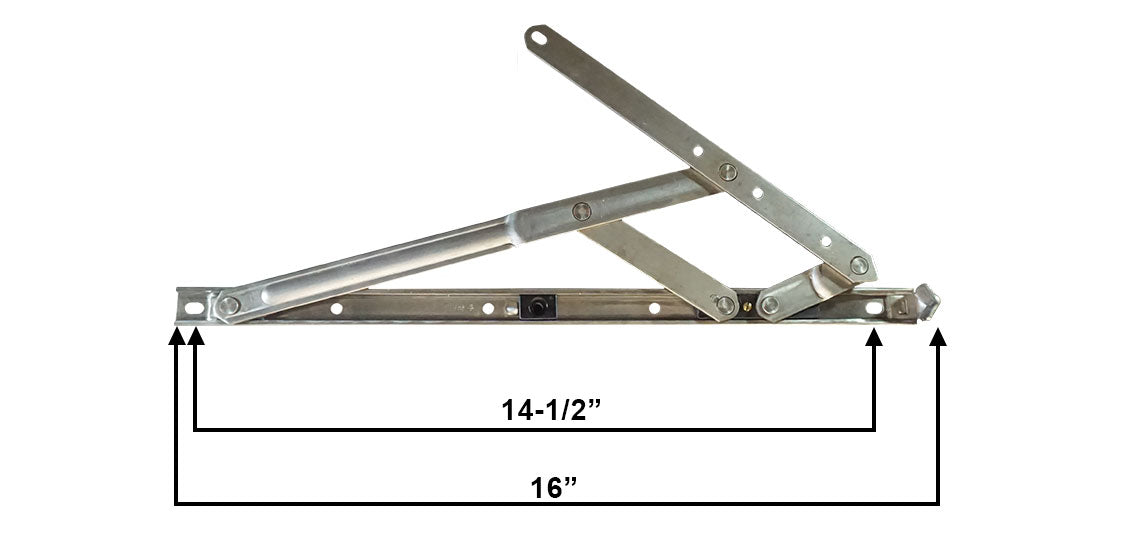 WRS Truth Hardware 16" Stainless Steel 4-Bar Hinge