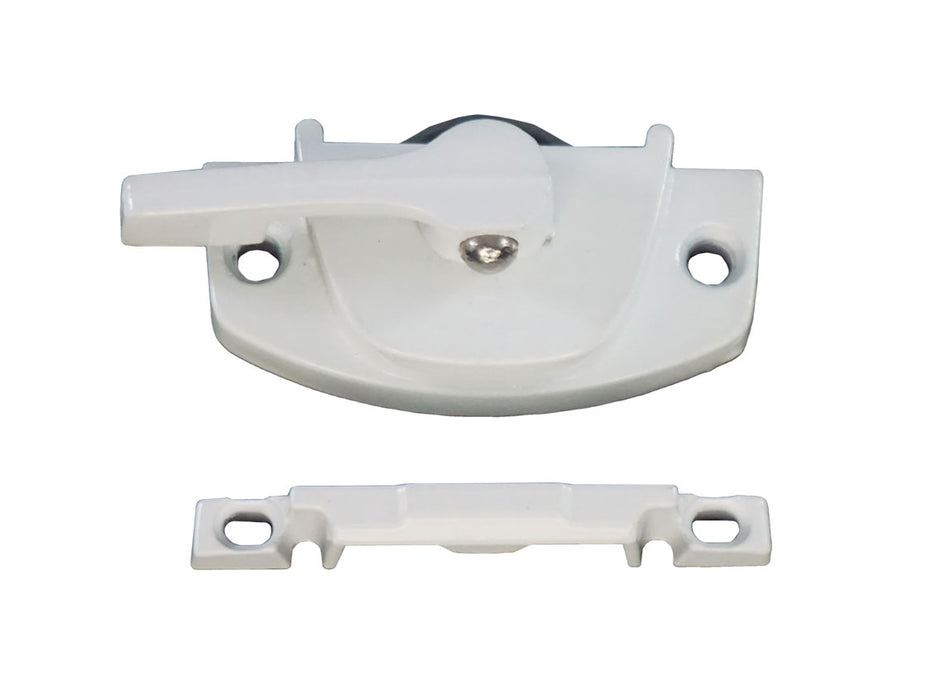 WRS White Security Push Button Sweep Lock with Keeper