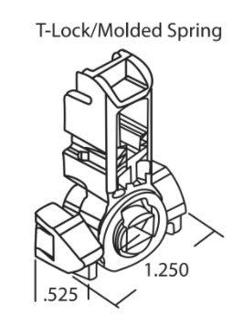 WRS 1-1/4" T-Lock Shoe for inverted 716 Balance - White Puck, Open Cam