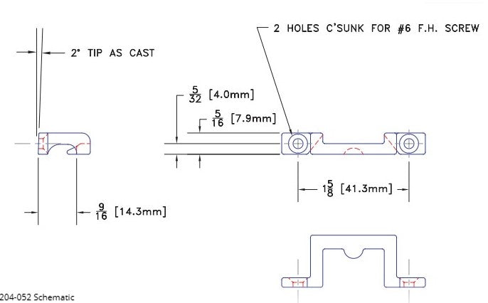 03-128DN2 Bronze Craft 1-5/8" Keeper, Dark Bronze diagram